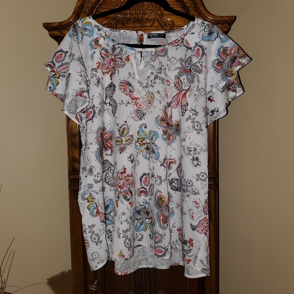 SHEIN Keyhole Neck Short-sleeved Tunic - Picture 10 of 13